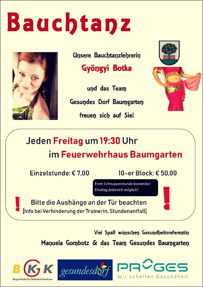 Plakat Bauchtanz in Baumgarten